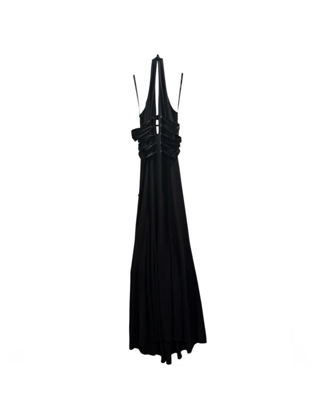 Niki Livas Black Strappy Back Women's Formal Evening/Cocktail Dress Size 12 - Picture 4 of 8